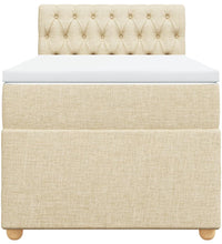 Boxspringbett mit Matratze Creme 90x200 cm Stoff
