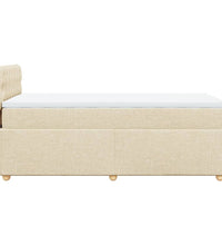 Boxspringbett mit Matratze Creme 90x200 cm Stoff