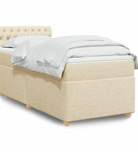 Boxspringbett mit Matratze Creme 90x200 cm Stoff