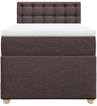Boxspringbett mit Matratze Dunkelbraun 90x200 cm Stoff
