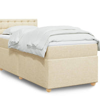 Boxspringbett mit Matratze Creme 90x200 cm Stoff