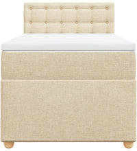 Boxspringbett mit Matratze Creme 90x200 cm Stoff