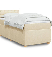 Boxspringbett mit Matratze Creme 90x200 cm Stoff