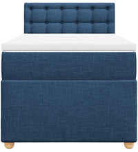 Boxspringbett mit Matratze Blau 90x200 cm Stoff