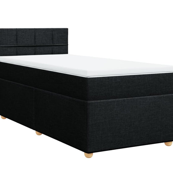 Boxspringbett mit Matratze Schwarz 100x200 cm Stoff