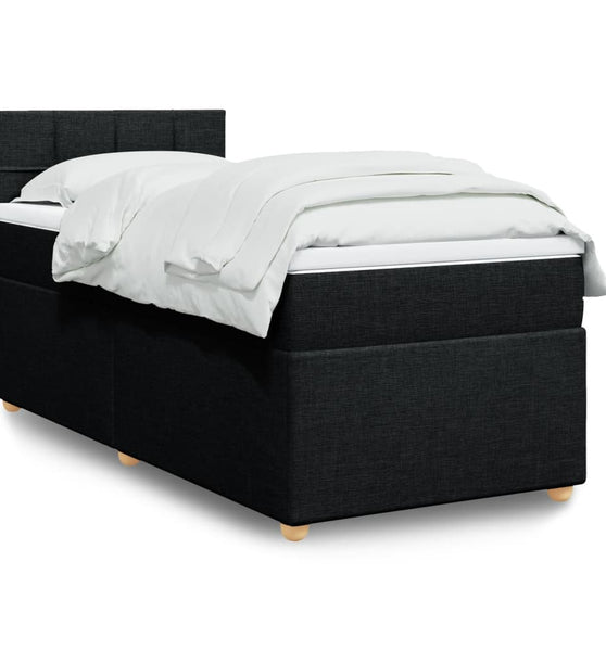 Boxspringbett mit Matratze Schwarz 100x200 cm Stoff
