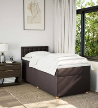 Boxspringbett mit Matratze Dunkelbraun 100x200 cm Stoff