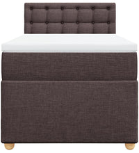 Boxspringbett mit Matratze Dunkelbraun 100x200 cm Stoff