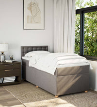 Boxspringbett mit Matratze Taupe 100x200 cm Stoff