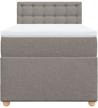 Boxspringbett mit Matratze Taupe 100x200 cm Stoff