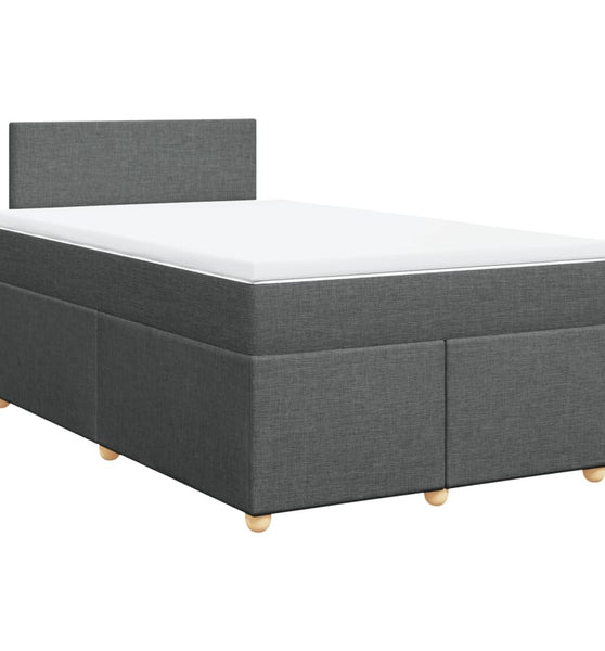 Boxspringbett mit Matratze Dunkelgrau 120x190 cm Stoff