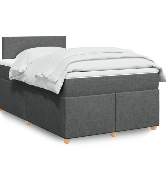 Boxspringbett mit Matratze Dunkelgrau 120x190 cm Stoff