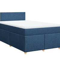 Boxspringbett mit Matratze Blau 120x190 cm Stoff