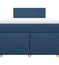 Boxspringbett mit Matratze Blau 120x190 cm Stoff