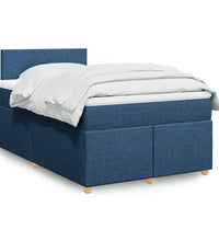 Boxspringbett mit Matratze Blau 120x190 cm Stoff