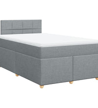 Boxspringbett mit Matratze Hellgrau 120x190 cm Stoff