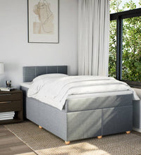 Boxspringbett mit Matratze Hellgrau 120x190 cm Stoff
