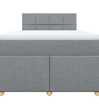 Boxspringbett mit Matratze Hellgrau 120x190 cm Stoff