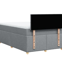 Boxspringbett mit Matratze Hellgrau 120x190 cm Stoff
