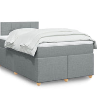 Boxspringbett mit Matratze Hellgrau 120x190 cm Stoff