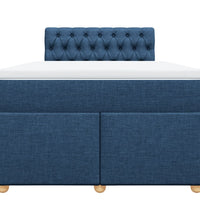 Boxspringbett mit Matratze Blau 120x190 cm Stoff