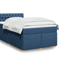 Boxspringbett mit Matratze Blau 120x190 cm Stoff