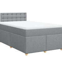 Boxspringbett mit Matratze Hellgrau 120x190 cm Stoff