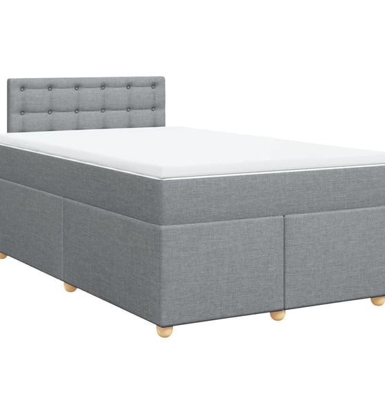 Boxspringbett mit Matratze Hellgrau 120x190 cm Stoff