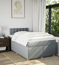Boxspringbett mit Matratze Hellgrau 120x190 cm Stoff
