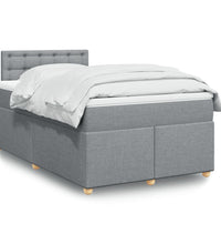 Boxspringbett mit Matratze Hellgrau 120x190 cm Stoff