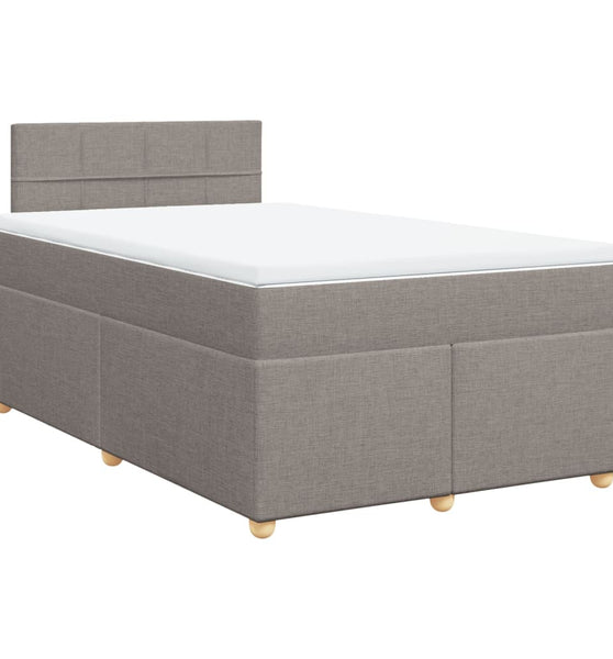 Boxspringbett mit Matratze Taupe 120x200 cm Stoff