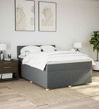 Boxspringbett mit Matratze Dunkelgrau 140x190 cm Stoff