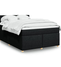 Boxspringbett mit Matratze Schwarz 140x190 cm Stoff