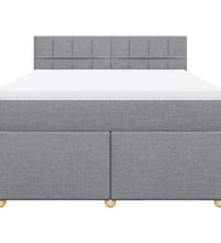 Boxspringbett mit Matratze Hellgrau 140x190 cm Stoff
