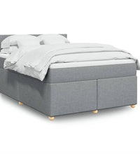 Boxspringbett mit Matratze Hellgrau 140x190 cm Stoff
