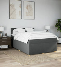 Boxspringbett mit Matratze Dunkelgrau 140x190 cm Stoff