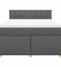 Boxspringbett mit Matratze Dunkelgrau 140x190 cm Stoff