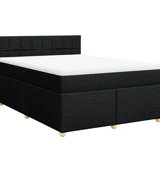 Boxspringbett mit Matratze Schwarz 140x190 cm Stoff