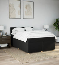 Boxspringbett mit Matratze Schwarz 140x190 cm Stoff