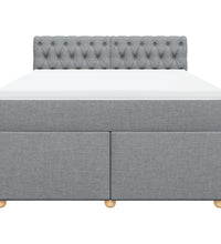 Boxspringbett mit Matratze Hellgrau 140x190 cm Stoff