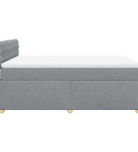 Boxspringbett mit Matratze Hellgrau 140x190 cm Stoff