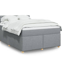 Boxspringbett mit Matratze Hellgrau 140x190 cm Stoff