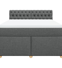 Boxspringbett mit Matratze Dunkelgrau 140x190 cm Stoff