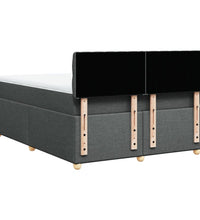 Boxspringbett mit Matratze Dunkelgrau 140x190 cm Stoff