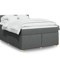 Boxspringbett mit Matratze Dunkelgrau 140x190 cm Stoff