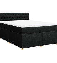 Boxspringbett mit Matratze Schwarz 140x190 cm Stoff