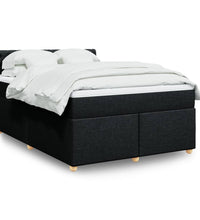 Boxspringbett mit Matratze Schwarz 140x190 cm Stoff