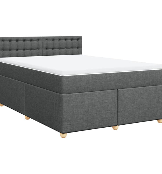 Boxspringbett mit Matratze Dunkelgrau 140x190 cm Stoff