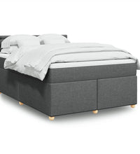 Boxspringbett mit Matratze Dunkelgrau 140x190 cm Stoff