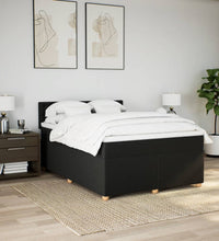 Boxspringbett mit Matratze Schwarz 140x190 cm Stoff
